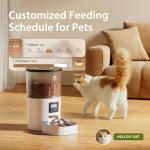 IMIPAW Automatic Cat Feeder, 3L Timed Pet Dry Food Dispenser with Clog-Free Design, Programmable, Dual Power Supply, Desiccant Bags, Auto Feeder for Cats, 1-6 Meals Per Day, with Stainless Steel
