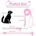 Guduling 3pcs Puppy Collar and Leash Set with Bell, Adjustable Collar and Leash for Small Dogs, Paw Print Collars for Puppy Small Dogs & Tiny Kitten (Purple, Pink, Blue)
