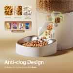 IMIPAW Automatic Cat Feeder, 3L Timed Pet Dry Food Dispenser with Clog-Free Design, Programmable, Dual Power Supply, Desiccant Bags, Auto Feeder for Cats, 1-6 Meals Per Day, with Stainless Steel