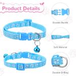Guduling 3pcs Puppy Collar and Leash Set with Bell, Adjustable Collar and Leash for Small Dogs, Paw Print Collars for Puppy Small Dogs & Tiny Kitten (Purple, Pink, Blue)
