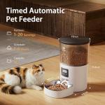 IMIPAW Automatic Cat Feeder, 3L Timed Pet Dry Food Dispenser with Clog-Free Design, Programmable, Dual Power Supply, Desiccant Bags, Auto Feeder for Cats, 1-6 Meals Per Day, with Stainless Steel