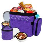 CLAWIST Dog Travel Bag with Treat Pouch, Airline Approved Dog Bags for Traveling, 2 Dog Food Travel Container, 2 Travel Bowls, Weekend Dog Travel Bag for Supplies, Dog Travel Kit Accessories