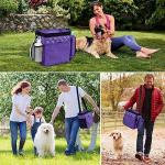 CLAWIST Dog Travel Bag with Treat Pouch, Airline Approved Dog Bags for Traveling, 2 Dog Food Travel Container, 2 Travel Bowls, Weekend Dog Travel Bag for Supplies, Dog Travel Kit Accessories