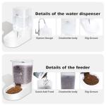 Marchul Dog Feeder and Water Dispenser, Automatic Gravity Dog Food Dispenser, Pet Food Dispenser Set for Small Medium Dogs Puppy Kitten (1 Gallon / 3.8L with Silicone Mat)