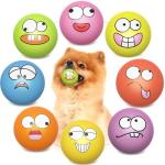 HDSX Squeaky Dog Toys Soft Latex Rubber Squeaky Dog Balls for Puppy Small Pet Dogs (8 Pack) (Round Balls)