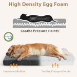 JOEJOY XL Dog Beds Large Sized Dog, Orthopedic Big Dogs Crate Bed with Washable Removable Cover, Extra Thick Egg-Crate Memory Foam Pet Beds up to 80 lbs, Grey, 41"x27"
