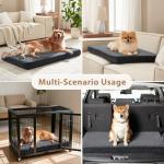 JOEJOY XL Dog Beds Large Sized Dog, Orthopedic Big Dogs Crate Bed with Washable Removable Cover, Extra Thick Egg-Crate Memory Foam Pet Beds up to 80 lbs, Grey, 41"x27"