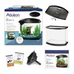Aqueon LED MiniBow Small Aquarium Fish Tank Kit with SmartClean Technology, Black, 5 Gallon