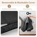 JOEJOY XL Dog Beds Large Sized Dog, Orthopedic Big Dogs Crate Bed with Washable Removable Cover, Extra Thick Egg-Crate Memory Foam Pet Beds up to 80 lbs, Grey, 41"x27"