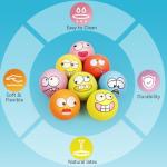 HDSX Squeaky Dog Toys Soft Latex Rubber Squeaky Dog Balls for Puppy Small Pet Dogs (8 Pack) (Round Balls)