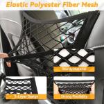 VEHIRIE Dog Car Net Barrier for SUV Pet Barrier for Dog & Child Drive Safety Barrier with Mesh Pockets, Seat Back Net Bag Storage, Pouch Travel Accessory, Easy to Install