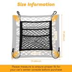 VEHIRIE Dog Car Net Barrier for SUV Pet Barrier for Dog & Child Drive Safety Barrier with Mesh Pockets, Seat Back Net Bag Storage, Pouch Travel Accessory, Easy to Install