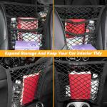 VEHIRIE Dog Car Net Barrier for SUV Pet Barrier for Dog & Child Drive Safety Barrier with Mesh Pockets, Seat Back Net Bag Storage, Pouch Travel Accessory, Easy to Install