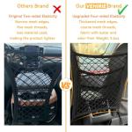 VEHIRIE Dog Car Net Barrier for SUV Pet Barrier for Dog & Child Drive Safety Barrier with Mesh Pockets, Seat Back Net Bag Storage, Pouch Travel Accessory, Easy to Install