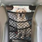 VEHIRIE Dog Car Net Barrier for SUV Pet Barrier for Dog & Child Drive Safety Barrier with Mesh Pockets, Seat Back Net Bag Storage, Pouch Travel Accessory, Easy to Install
