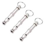 WNHNO 3Pcs Silver Adjustable Ultrasonic Dog Whistle,Portable Whistle Pet Whistle Supersonic Whistle Dog Whistles for Pet Training,Training and Behavior Aids, Portable Pet Training Aid