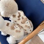 Cute Pet Apparel Plush Bear Pattern Cartoon Dog Clothes All Season Sleeveless Puppy Kitten Pullover Soft Skin-Friendly (White1, M (4.4-7.7lbs))