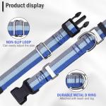 ESGPET Martingale Dog Collar and Leash Set for Walking, Playing, Training, Reflective Adjustable Puppy Collars with Leash for Small Medium Large Dogs (Blue,Small)