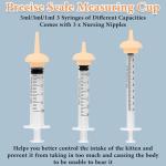 Kitten Bottle Feeding Kit,Pet Nursing Puppies Nipples,Baby Dog ​​Milk Bottle for Kittens,Liquid Syringe for Newborn, Formula Dispenser Feeding Products