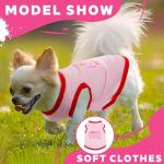 4 Pieces Dog Clothes for Small Dogs Girl Chihuahua Clothes Cute Pink Puppy Shirts Soft Shih Tzu Clothe Teacup Dog Costume Pet Cat Outfit Clothing for Xs