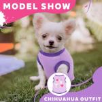 4 Pieces Dog Clothes for Small Dogs Girl Chihuahua Clothes Cute Pink Puppy Shirts Soft Shih Tzu Clothe Teacup Dog Costume Pet Cat Outfit Clothing for Xs