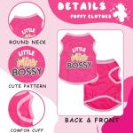 4 Pieces Dog Clothes for Small Dogs Girl Chihuahua Clothes Cute Pink Puppy Shirts Soft Shih Tzu Clothe Teacup Dog Costume Pet Cat Outfit Clothing for Xs