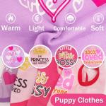 4 Pieces Dog Clothes for Small Dogs Girl Chihuahua Clothes Cute Pink Puppy Shirts Soft Shih Tzu Clothe Teacup Dog Costume Pet Cat Outfit Clothing for Xs