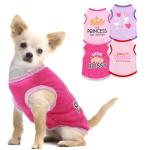 4 Pieces Dog Clothes for Small Dogs Girl Chihuahua Clothes Cute Pink Puppy Shirts Soft Shih Tzu Clothe Teacup Dog Costume Pet Cat Outfit Clothing for Xs