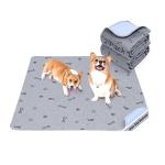 Washable Pee Pads for Dogs, 2Pack Reusable Puppy Pads, Absorbent Whelping Pads with Bone Print, Non-Slip Waterproof Pet Training Pads for Couch, Crate, Potty Training 18x24