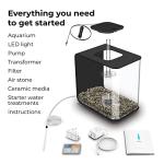 biOrb Flow 30 Acrylic 8-Gallon Aquarium with White LED Lights Modern Tank for Tabletop Display, Black