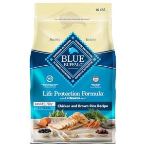 Blue Buffalo Life Protection Formula Adult Small Bite Dry Dog Food, Helps Build and Maintain Strong Muscles, Made with Natural Ingredients, Chicken & Brown Rice Recipe, 15-lb. Bag