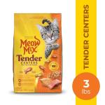 Meow Mix Tender Centers Dry Cat Food, Salmon & Chicken, 3 Pound, Crunchy Outside Meaty Inside