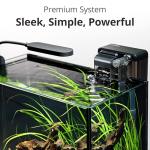 NICREW 2.5 Gallon Nano Nature Aquarium Kit, Ultra-Clear Rimless Desktop Fish Tank with Light, Filter, Gravel and Rock, Perfect for Small Fish, Shrimp, or Betta, Complete Version, Black