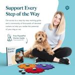 FluentPet Speak Up! Get Started Kit with Clearer Upward-Facing Sound | 6 Recordable Buttons w/Pre-Installed Batteries & 3 HexTile Button Mats | Training Dog & Cat Communication Buttons