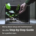 NICREW 2.5 Gallon Nano Nature Aquarium Kit, Ultra-Clear Rimless Desktop Fish Tank with Light, Filter, Gravel and Rock, Perfect for Small Fish, Shrimp, or Betta, Complete Version, Black