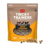 Cloud Star Tricky Trainers Crunchy Dog Training Treats 8 oz Pouch, Cheddar Flavor, Low Calorie Behavior Aid with 450 treats.