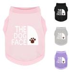 Personality Canine Attire: Soft, Lightweight Cotton Dog Clothes with 'The Dog Face' Print. Small and Medium Breeds, Perfect for Everyday Wear, Comfortable and Breathable Pet Shirt Pink XXS
