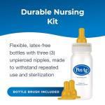 Pet-Ag Nursing Kit - 4 oz - Promotes The Natural Feeding of Liquids to Baby Animals - Each Kit Includes 4 oz. Bottle with Cap, 3 Nipples & Cleaning Brush