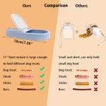 HEYISME 2-in-1 Dog Bowl & Water Bottle, Large Food Container for Dog Treats, Steak, Sticks, Bars - Portable Pet Dispenser for Hiking, Travel (Blue)