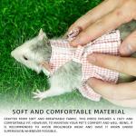 SMOLKITH Fancy Rat Clothes, Pet Rat Adjustable Pink Plaid Button Up Dress with Leash, Small Animal Apparel for Walking, Fits Guinea Pigs，Chinchillas，Meerkats，Rabbits and More- Size M