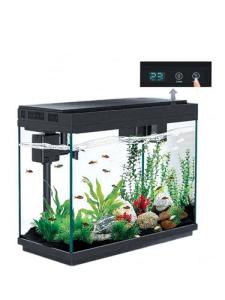 BARKBUDDY Fish Tank 2.4 Gallon Aquarium Kit, Self Cleaning Fish Tank, 7-Color Light 3-in-1 Quiet Pump Betta Fish Tank, Gold Fish Aquarium Starter Kit with Filter for Home, Office Corner