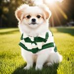 Dog Shirt Polo Shirt Striped Collar Puppy Clothes Summer Button Up Pet Clothes for Small Medium Dogs Cats for Boy Girl Pets (Green, Small)