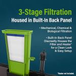 GloFish Glass Aquarium Kit, 20 Gallons, Includes Premium Blue, LED Light Stick & Integrated Filtration, Perfect for Beginners or Seasoned Hobbyists, Seamless, Curved Design