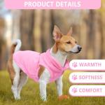 2 Pack Dog Sweater with Leash Ring Winter Warm Pet Sweater Thick Clothes Coat Fleece Dog Sweaters for Small Dogs Girl Boy for Chihuahua, French Bulldog, Dachshund, Medium(7-10lbs)