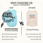 Parisian Pet Dog Shirt for Mother's Day – 100% Cotton Shirts for Large Dogs – Blue Sleeveless Puppy Clothes – Lightweight and Breathable Dog Apparel – Boy Dogs Clothes - Stretchy Mommy’s Boy Pet Shirt