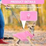 2 Pack Dog Sweater with Leash Ring Winter Warm Pet Sweater Thick Clothes Coat Fleece Dog Sweaters for Small Dogs Girl Boy for Chihuahua, French Bulldog, Dachshund, Medium(7-10lbs)