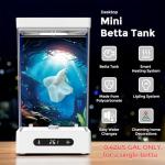 Small Shrimp Tank, 0.42 Gal Mini Fish Tank, Smart Automatic Heating, Easy Water Change Valve, and Energy-Efficient LED Lighting - Perfect for Office, Home, and Bedrooms, Single Betta Fish Only