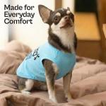 Parisian Pet Dog Shirt for Mother's Day – 100% Cotton Shirts for Large Dogs – Blue Sleeveless Puppy Clothes – Lightweight and Breathable Dog Apparel – Boy Dogs Clothes - Stretchy Mommy’s Boy Pet Shirt