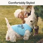 Parisian Pet Dog Shirt for Mother's Day – 100% Cotton Shirts for Large Dogs – Blue Sleeveless Puppy Clothes – Lightweight and Breathable Dog Apparel – Boy Dogs Clothes - Stretchy Mommy’s Boy Pet Shirt