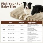 Dog Beds Large Sized Dog, Flat Pet Beds with Removable Washable Cover, Pet Mat Cute Pet Crate Bed Thick Shredded Chopped Crate Foam & Anti Slip Bottom for Indoor, 35"x23"x4" Beige
